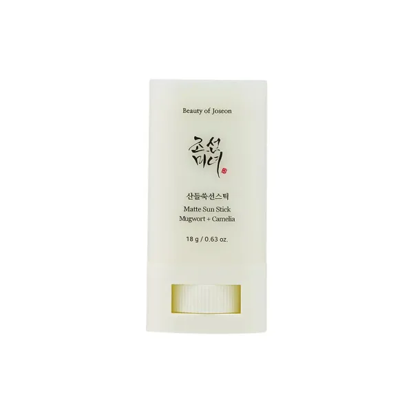Beauty of Joseon Matte Sun Stick: Mugwort + Camelia SPF 50+ PA++++ alt="Beauty of Joseon Matte Sun Stick Mugwort + Camelia SPF 50+ PA++++ – protector solar en barra de acabado mate con artemisa y camelia, ideal para piel grasa, control de brillo y fácil aplicación Modum Chile"