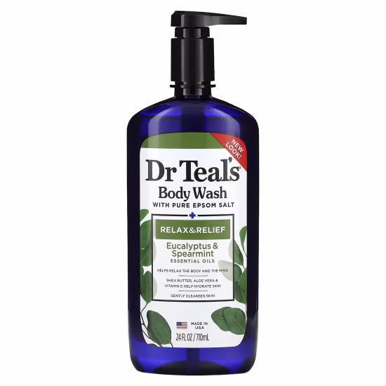 alt="Dr Teal’s Jabón Líquido Corporal con Sal Pura de Epsom, Eucalipto y Hierbabuena 710ml – Relajación muscular y aromaterapia refrescante | Modum Chile"