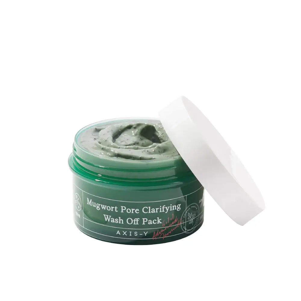 AXIS-Y Mugwort Pore Clarifying Wash Off Pack 1 alt="Mugwort Pore Clarifying Wash Off Pack de Axis-Y, mascarilla facial coreana purificante disponible en Modum Chile"