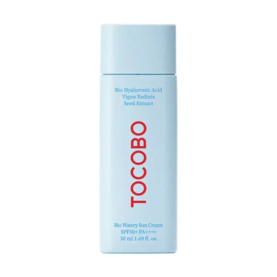 Protector solar Tocobo Bio Watery Sun Cream SPF50+ PA++++ textura ligera y acabado natural, disponible en MODUM Chile