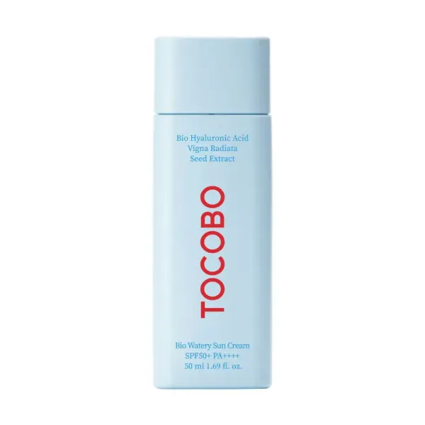 Tocobo Bio Watery Sun Cream SPF50+ PA++++ Protector Solar Coreano MODUM Chile Protector solar Tocobo Bio Watery Sun Cream SPF50+ PA++++ textura ligera y acabado natural, disponible en MODUM Chile