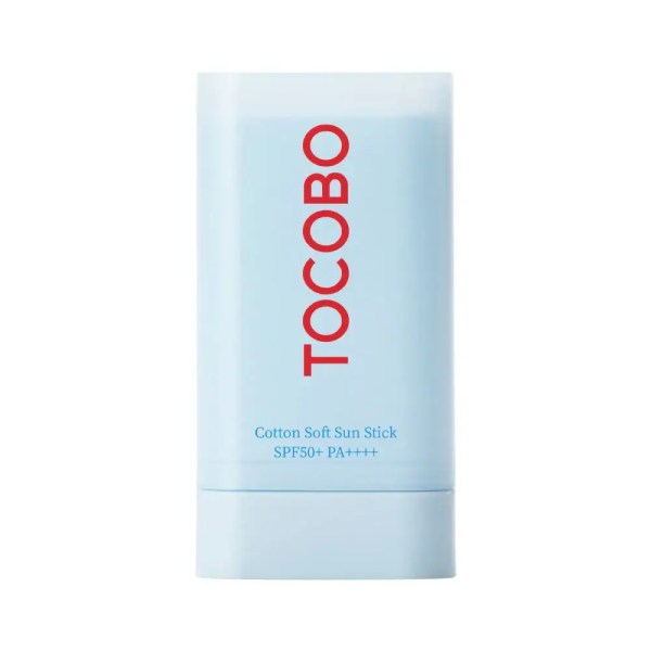 Tocobo Cotton Soft Sun Stick SPF50+ PA++++ protector solar coreano en barra con acabado suave, disponible en MODUM Chile Skincare