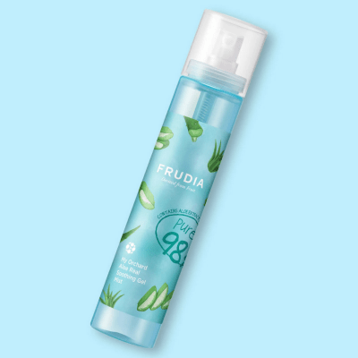 Frudia My Orchard Aloe Real Soothing Gel Mist 98% — bruma calmante con aloe vera coreano para hidratar y refrescar la piel. Disponible en Chile en Modum.