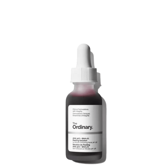 alt="Peeling químico de alta potencia The Ordinary con alfa y beta hidroxiácidos, exfoliación intensiva de superficie y poros"