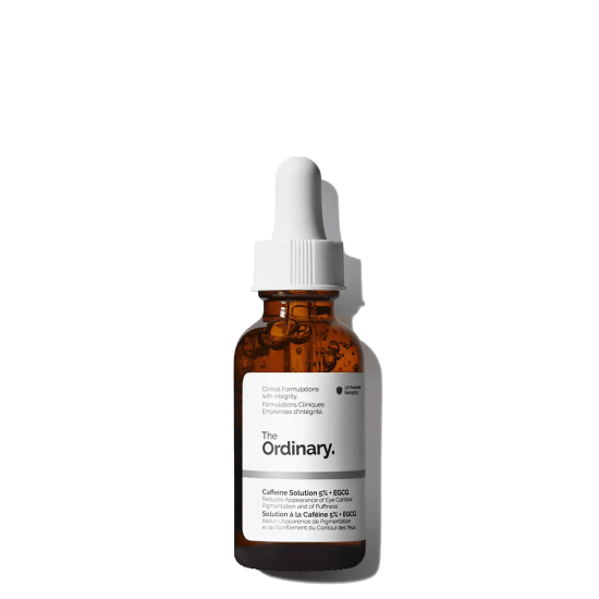 The Ordinary Caffeine Solution 5% + EGCG para contorno de ojos, reduce bolsas y ojeras, disponible en MODUM Skincare Wellness Shop
