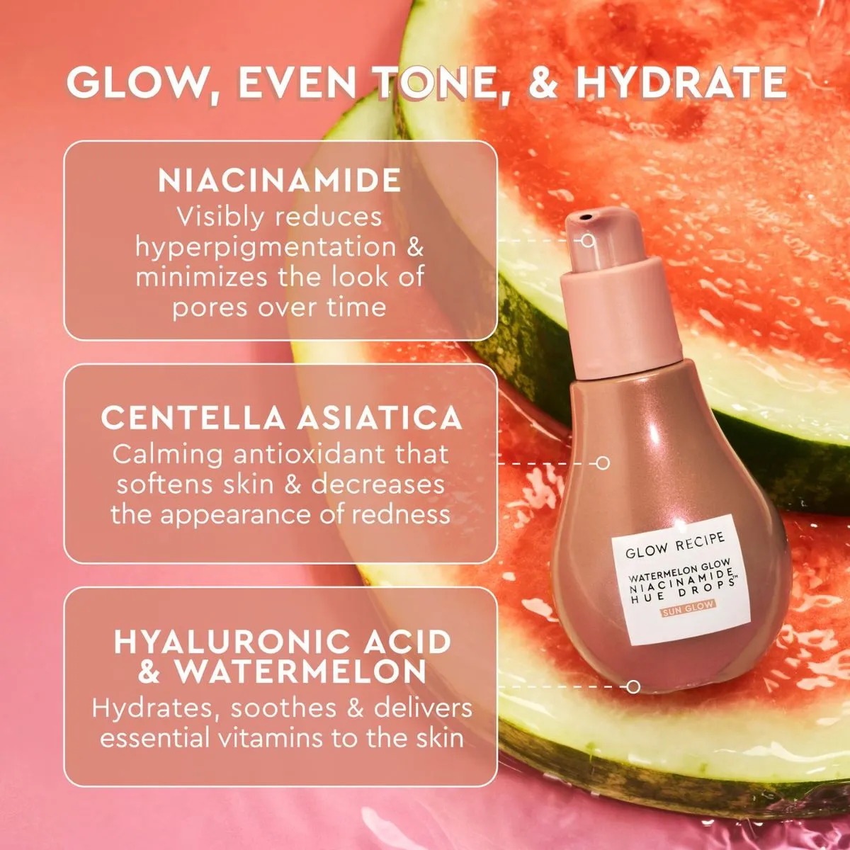 Mini Suero Iluminador Watermelon Glow Niacinamide Hue Drops - Sun Glow - 15 ml 2 Mini Suero Iluminador Watermelon Glow Niacinamide Hue Drops - Sun Glow - 15 ml - Imagen 2
