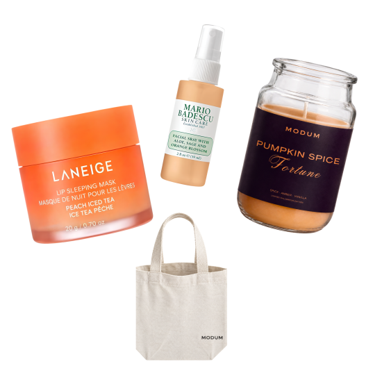 Set de Regalo Esenciales de Octubre: Laneige Lip Sleeping Mask + Mario Badescu + Vela